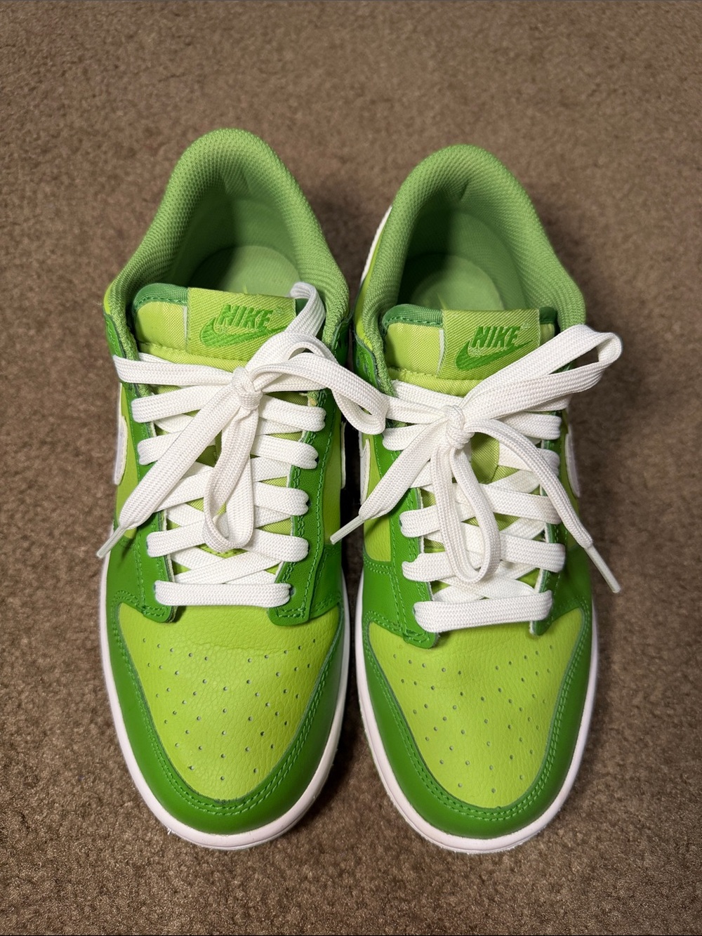 Nike Dunk Chlorophyll Lime Green and White Low-Top Sneakers